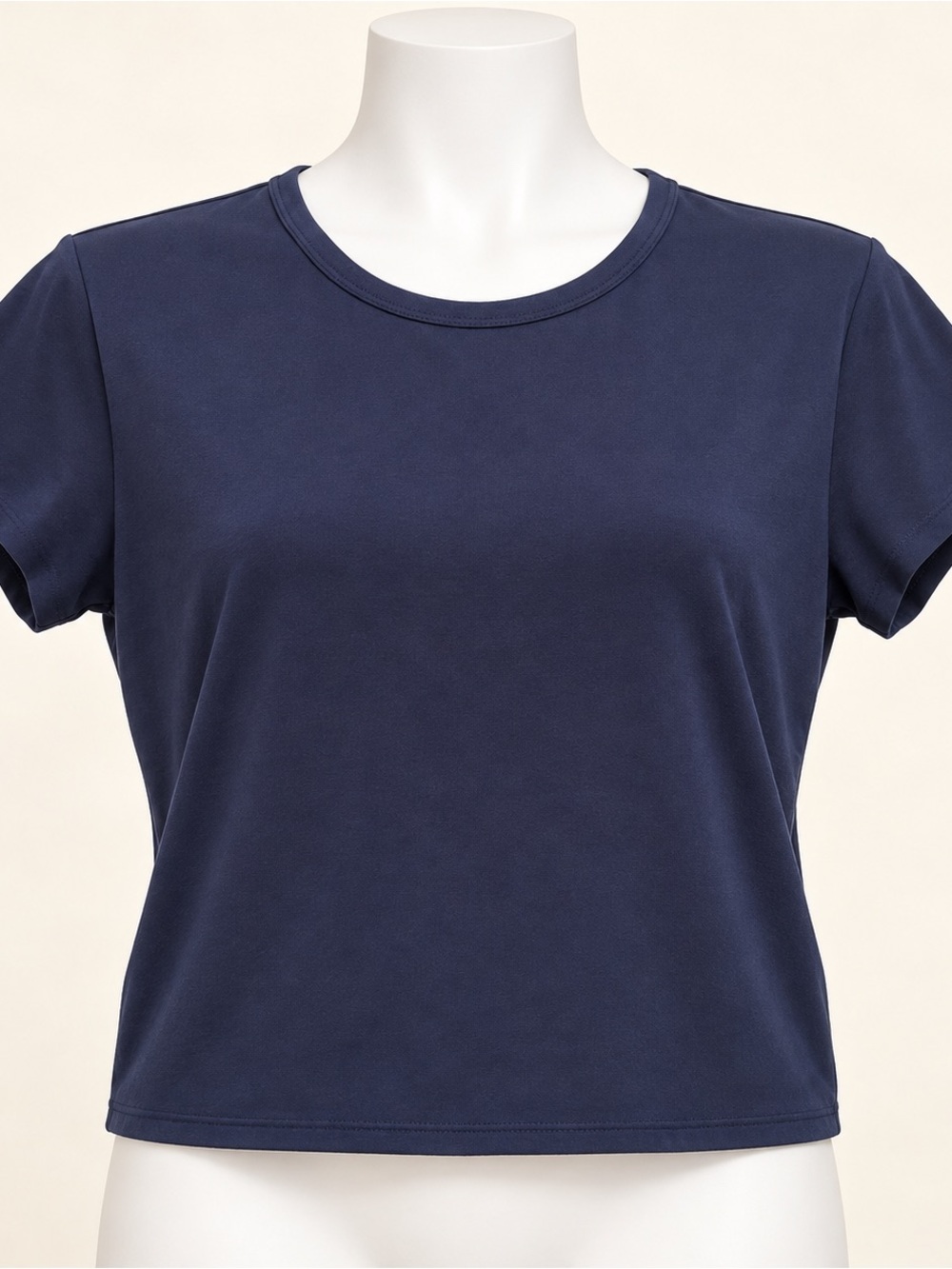 Uniqlo Navy Short-Sleeve Crop Top